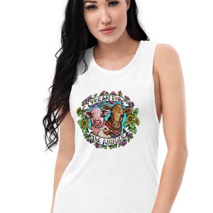Vegan For The Animals Shirt // Vegan Tank Top //  Ladies’ Muscle Tank // Vegan Message Shirt // Flowy Tank // Animal Rights, Gift For Vegan