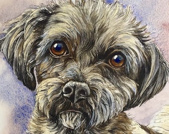 Pet Portrait, Custom Hand Painted Pet Portrait, Watercolor Portrait of Your Pet, Hand Painted TO ORDER, CUSTOM