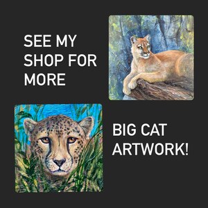 Jaguar Art, Jaguar Painting // One of A Kind Painting on Wood Panel // NOT A PRINT// Big Cat, Jungle Animal, Rainforest Art, Wildlife Art image 7