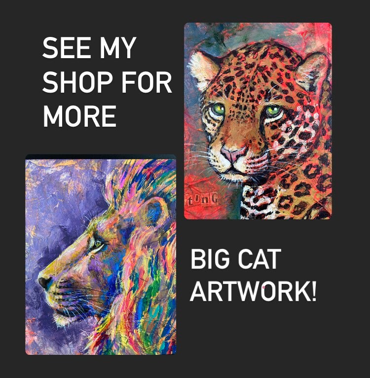 Mountain Lion Art, Mountain Lion Painting / One of A Kind