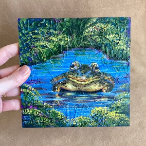 Frog Painting, Frog Art // One of A Kind Painting on Wood Panel / NOT A PRINT// California Wildlife, Bild 2