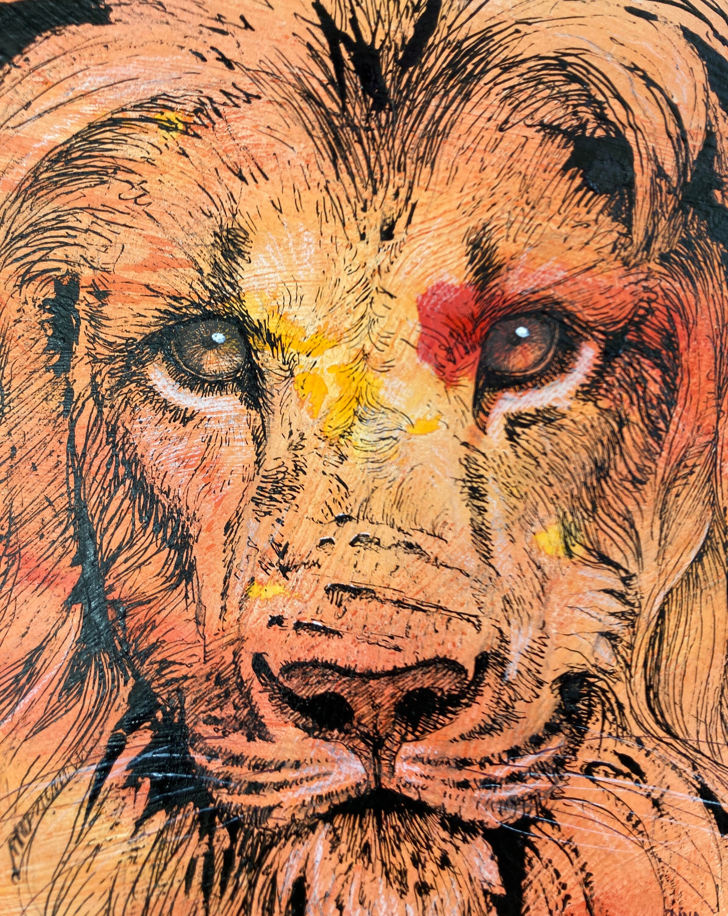 Original Lion Drawing, Pen and Ink, African Animal Art - Etsy, image size:2386x3000