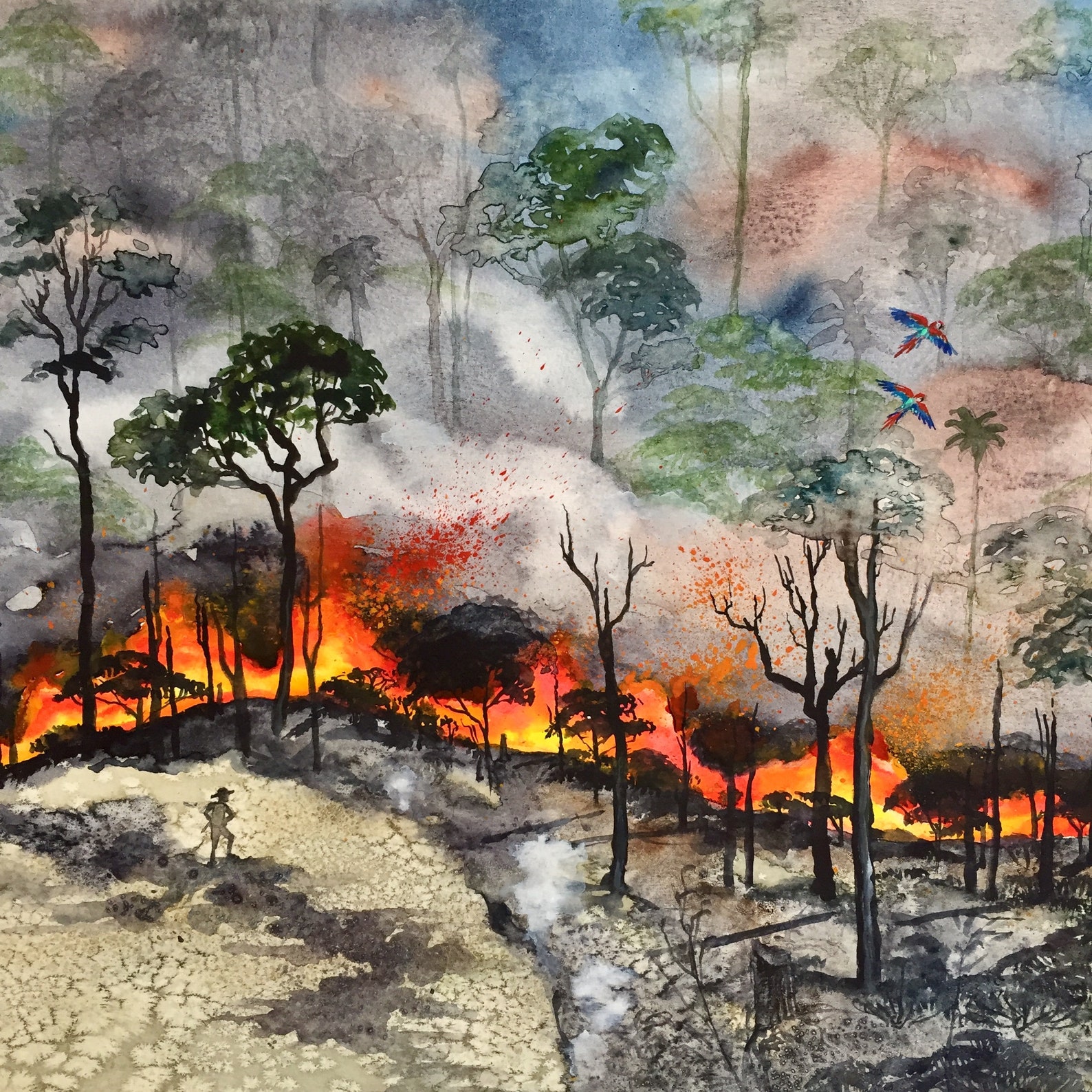 Amazon Rainforest Watercolor Painting Rainforest Art // NOT Etsy