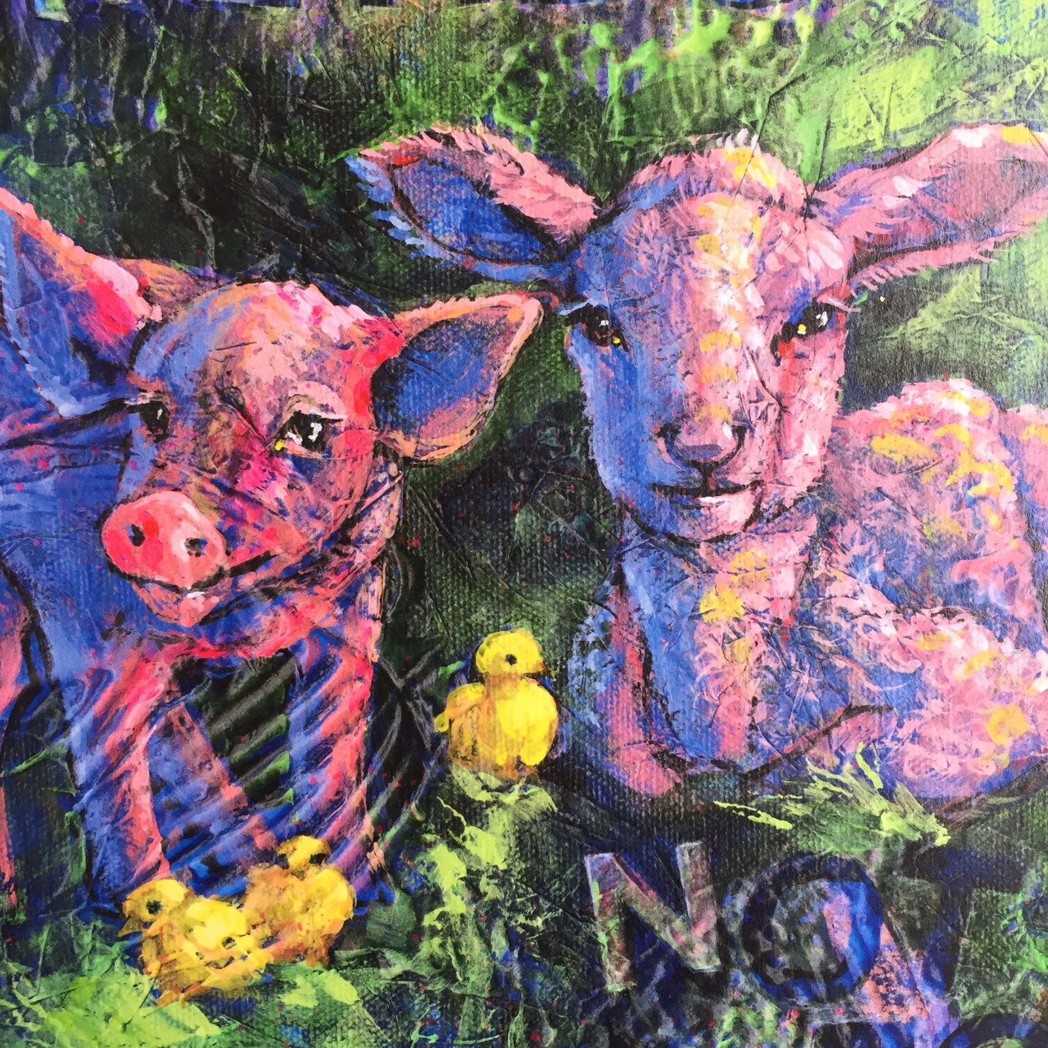 Vegan Art Print Vegan Art Pig Art Piglet Lamb Art Print Etsy