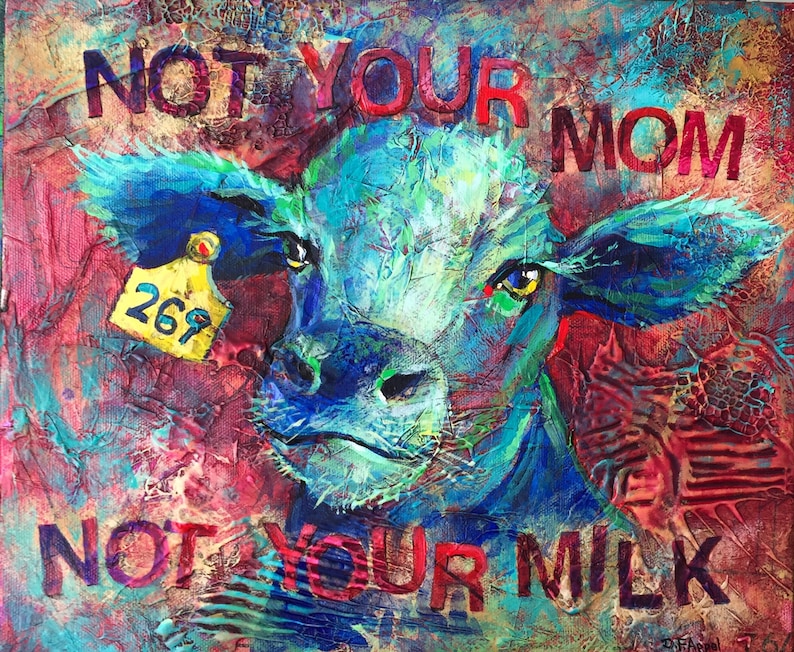 Vegan Art Vegan Art Vegan Art Print Cow Art Cow Print Etsy UK