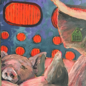 Vegan Art, Animal Rights Art, Pig Painting, Original One of a Kind ...
