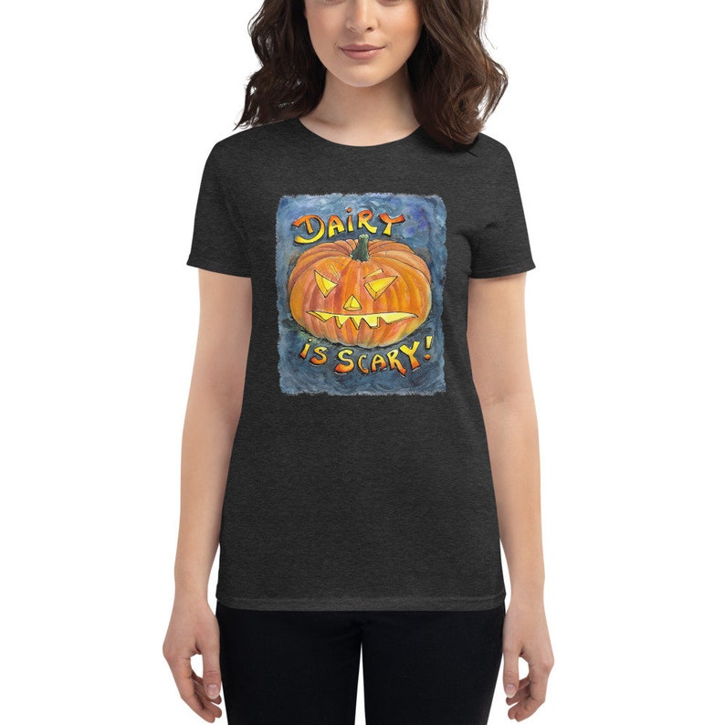 Dairy is Scary T Shirt Vegan T Shirt Vegan Halloween Shirt Etsy