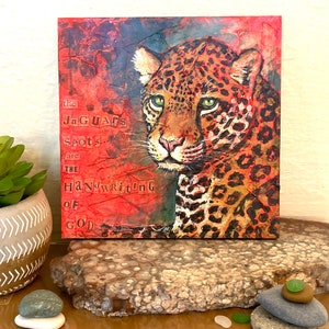 Jaguar Art, Jaguar Painting // One of A Kind Painting on Wood Panel // NOT A PRINT// Big Cat, Jungle Animal, Rainforest Art, Wildlife Art image 2