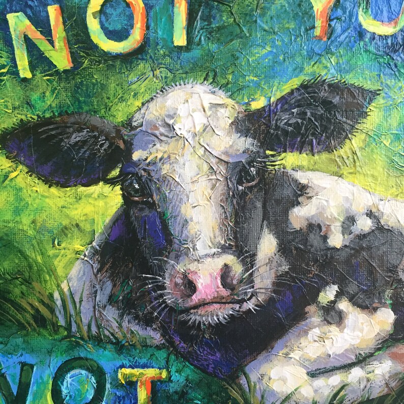 Vegan Painting Vegan Art Acrylic on Canvas Original Animal Etsy