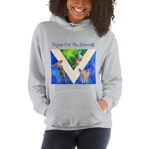 Vegan Hoodie, Vegan Flag Hoodie, Vegan Flag Sweatshirt, Hooded Fleece Sweatshirt, Gift For Vegan, Animal Rights, Vegan for the Animals
