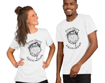 VEGAN Short-Sleeve Unisex T-Shirt, Women's or Men's Vegan t-Shirt, Animal Rights, Environmentalist, Stop Factory Farming, Save the Earth