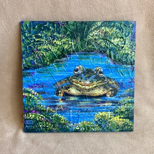 Frog Painting, Frog Art // One of A Kind Painting on Wood Panel / NOT A PRINT// California Wildlife, Bild 7