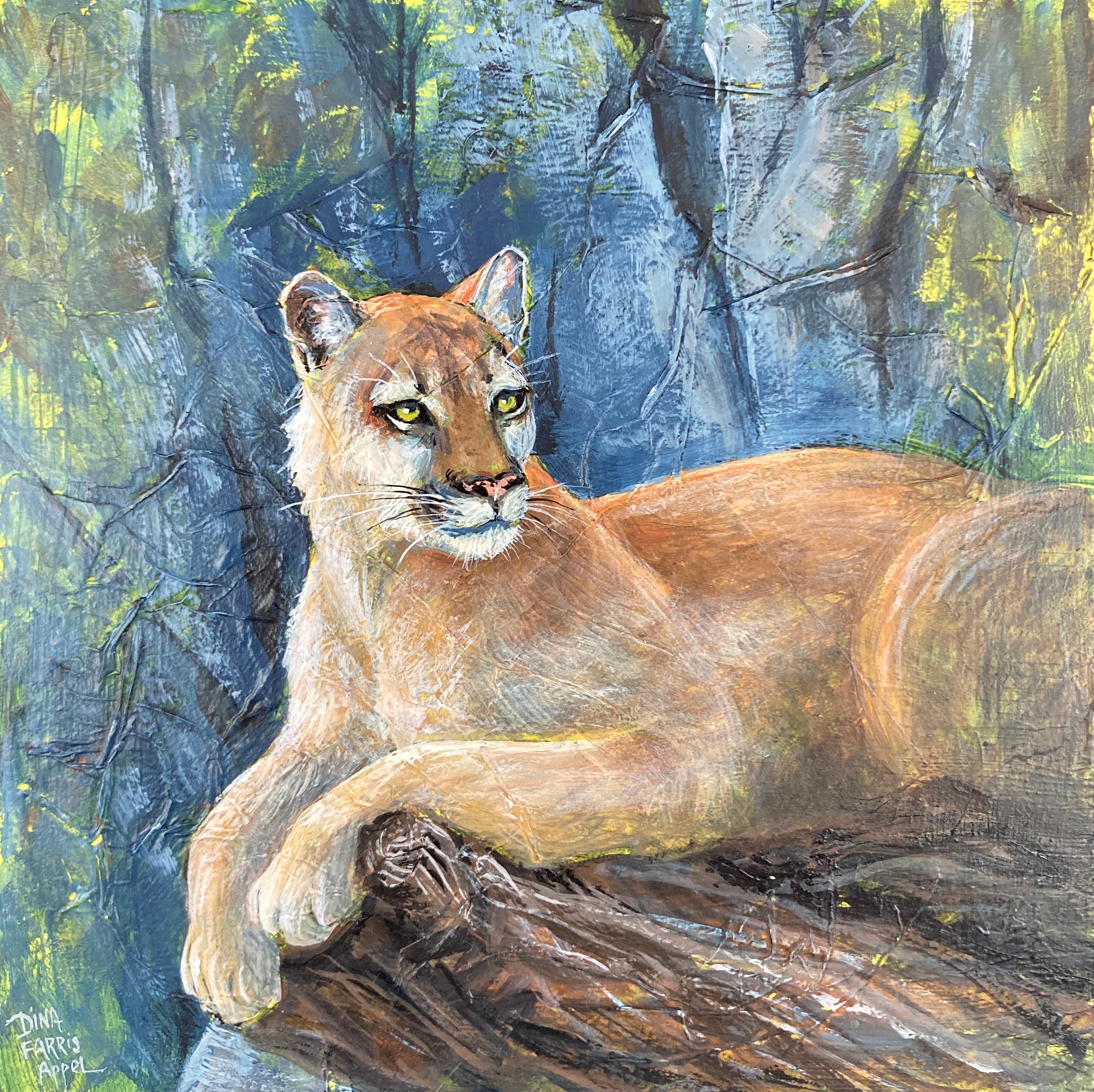 Mountain Lion Art Mountain Lion Painting / One of A Kind - Etsy Australia