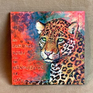 Jaguar Art, Jaguar Painting // One of A Kind Painting on Wood Panel // NOT A PRINT// Big Cat, Jungle Animal, Rainforest Art, Wildlife Art image 3