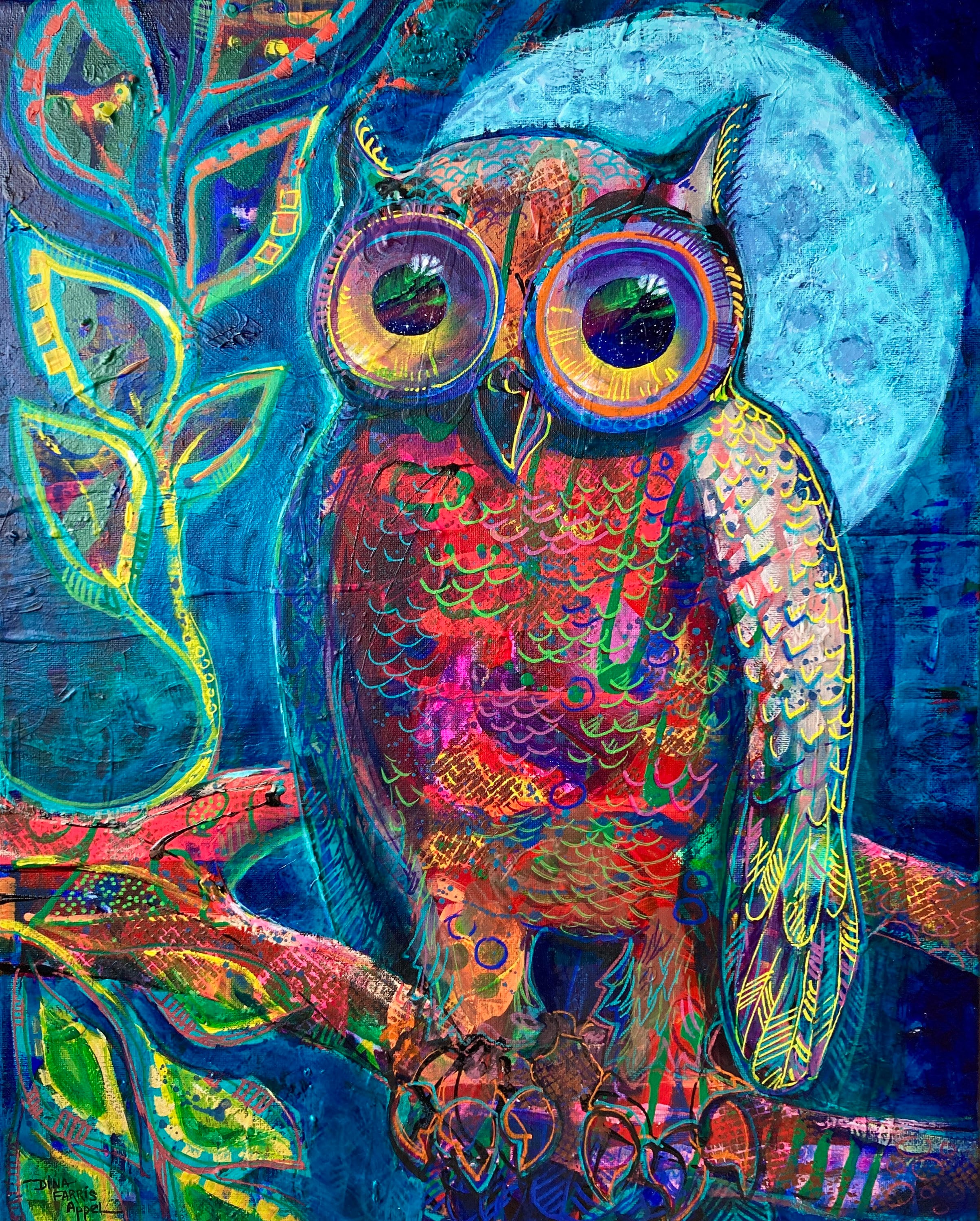 owl art oil