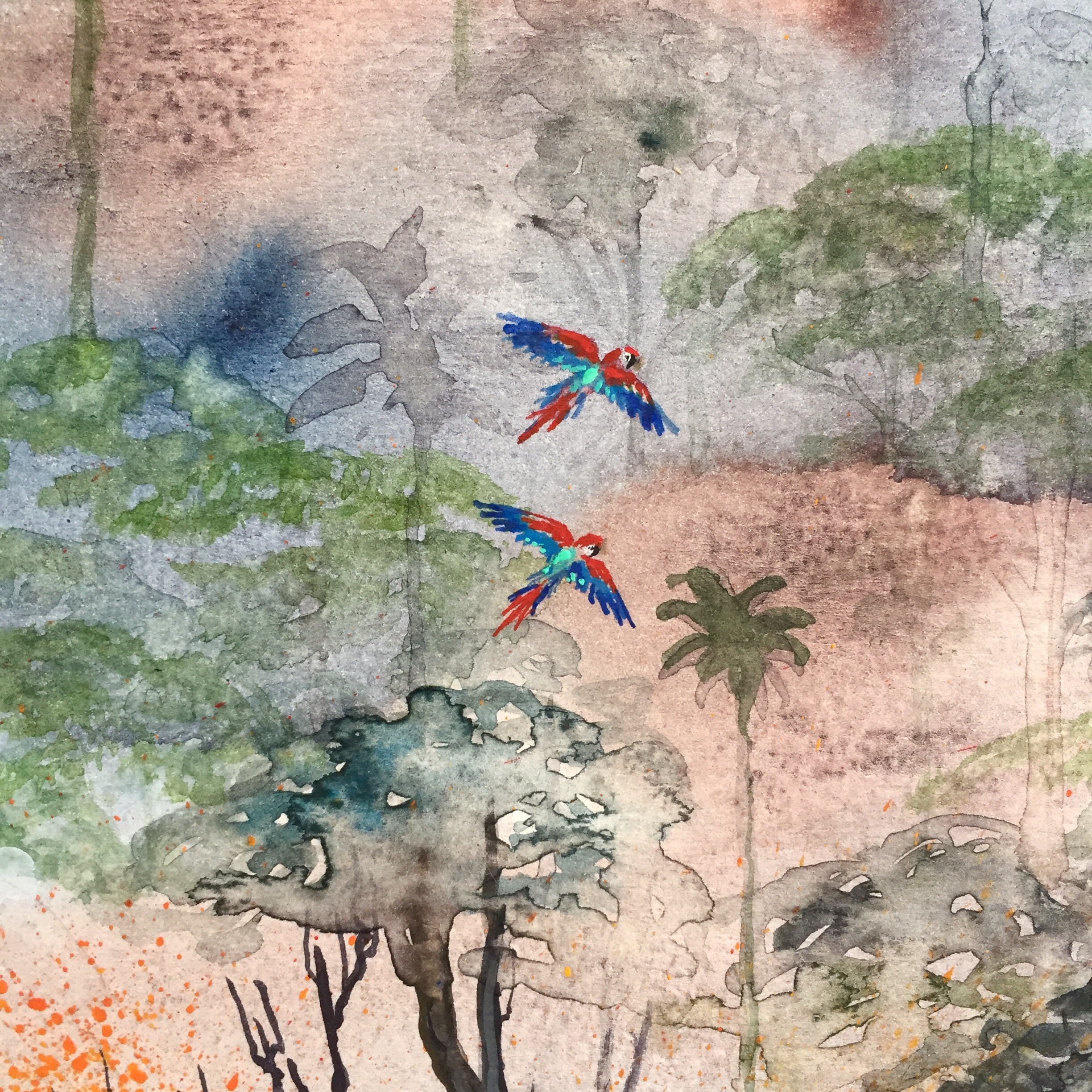 Amazon Rainforest Watercolor Painting Rainforest Art One of Etsy