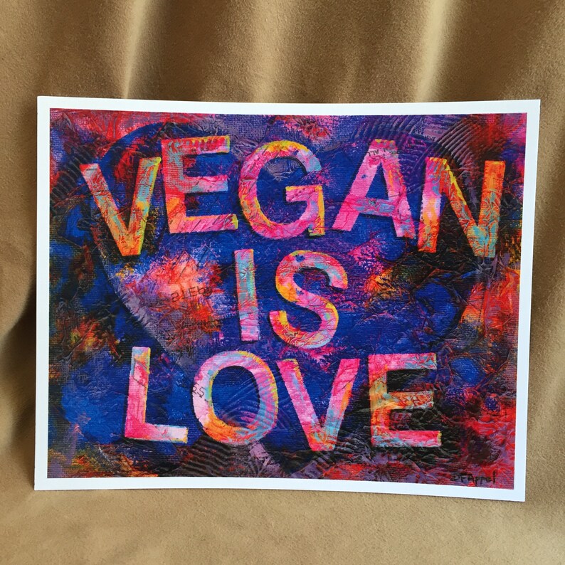 Vegan Art Print Vegan Art Vegan Print Vegan Painting VEGAN Etsy