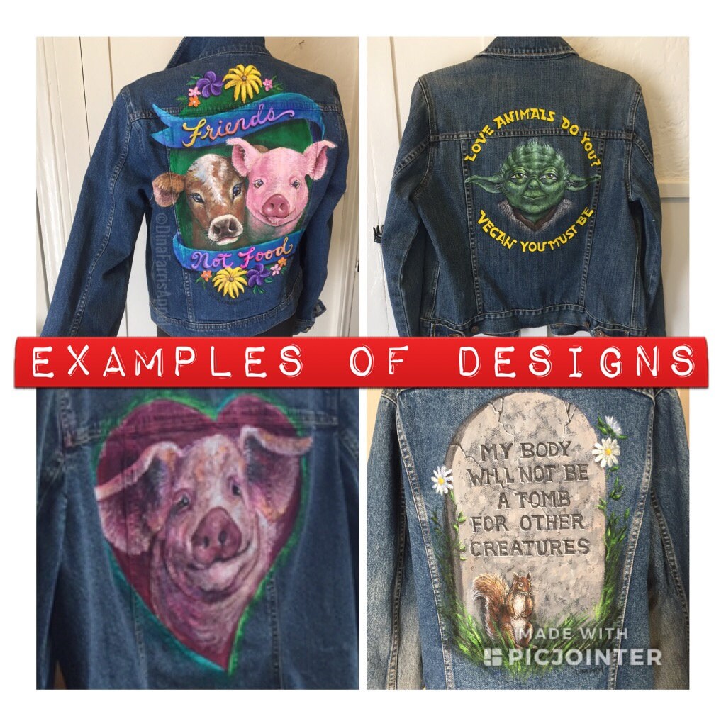 Custom Hand Painted Denim Jacket Hand 