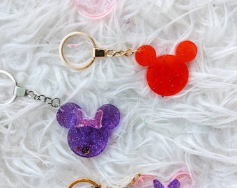 Mickey or Minnie Keychain- pick your color