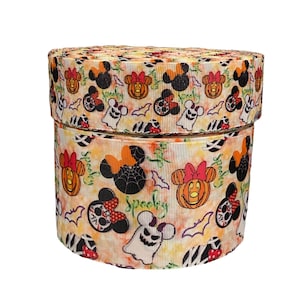 3&quot; or 1.5&quot; Wide Mickey and Minnie Spooky Halloween Collage Printed Grosgrain Cheer Bow Hair Bow Ribbon