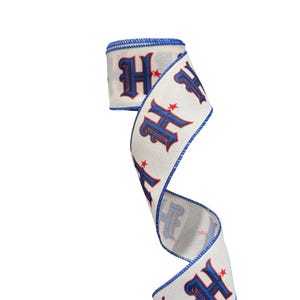 2.5&quot; Wired Texan on White Football on Black Sports Team Ribbon