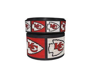 1.5 inch or 3 inch Chiefs Football Printed Grosgrain Hair Bow Ribbon