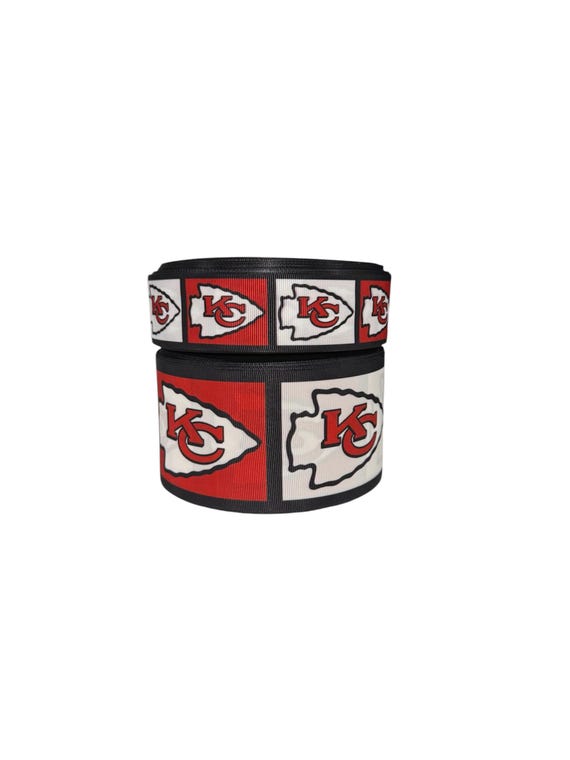 Chiefs Football Printed Grosgrain Ribbon, Hair Bow Ribbon (3 yards)