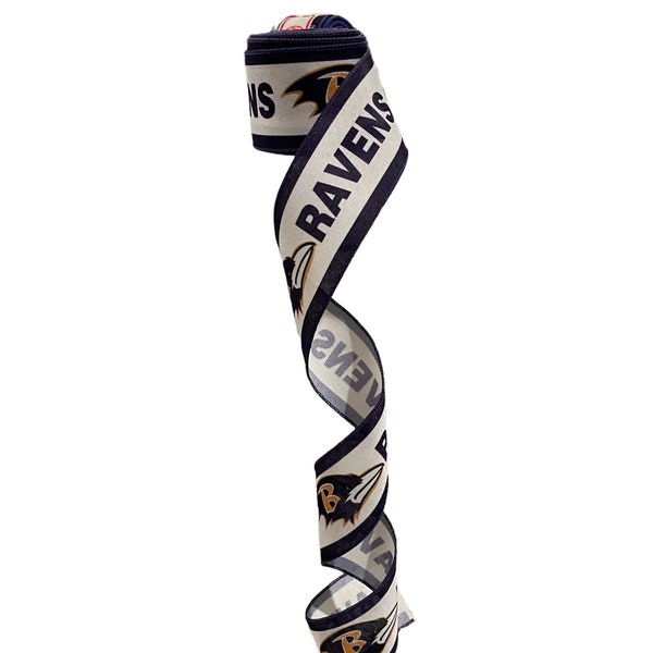 2.5" Wired Ravens Football Sports Team Ribbon