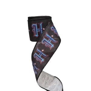 2.5&quot; Wired Texan Football on Black Sports Team Ribbon