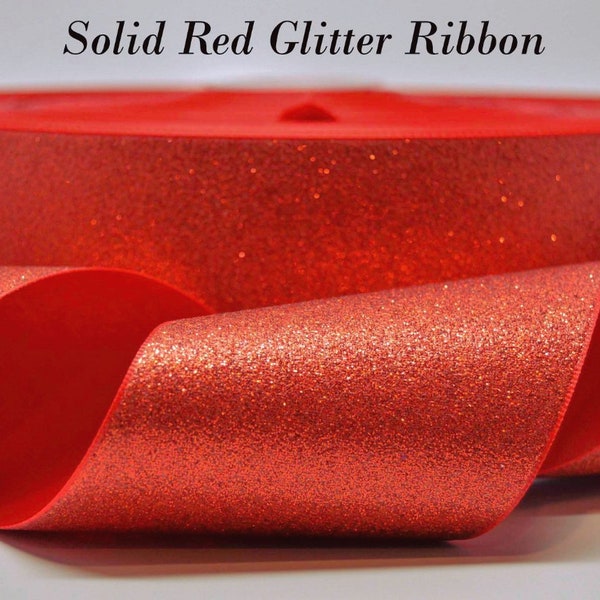 3" Wide Soft Sparkle Red Cheer and Hair Bow Ribbon