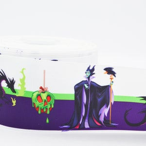 3&quot;  Wide Halloween Evil Queens Printed Grosgrain Cheer Bow Ribbon
