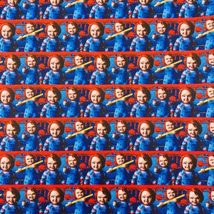 20cm x 30cm Chucky Printed on Faux Leather for Hair Bows and Crafts