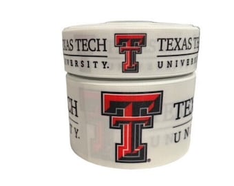 1.5" and 3" Wide Texas Printed Grosgrain Cheer Bow Ribbon