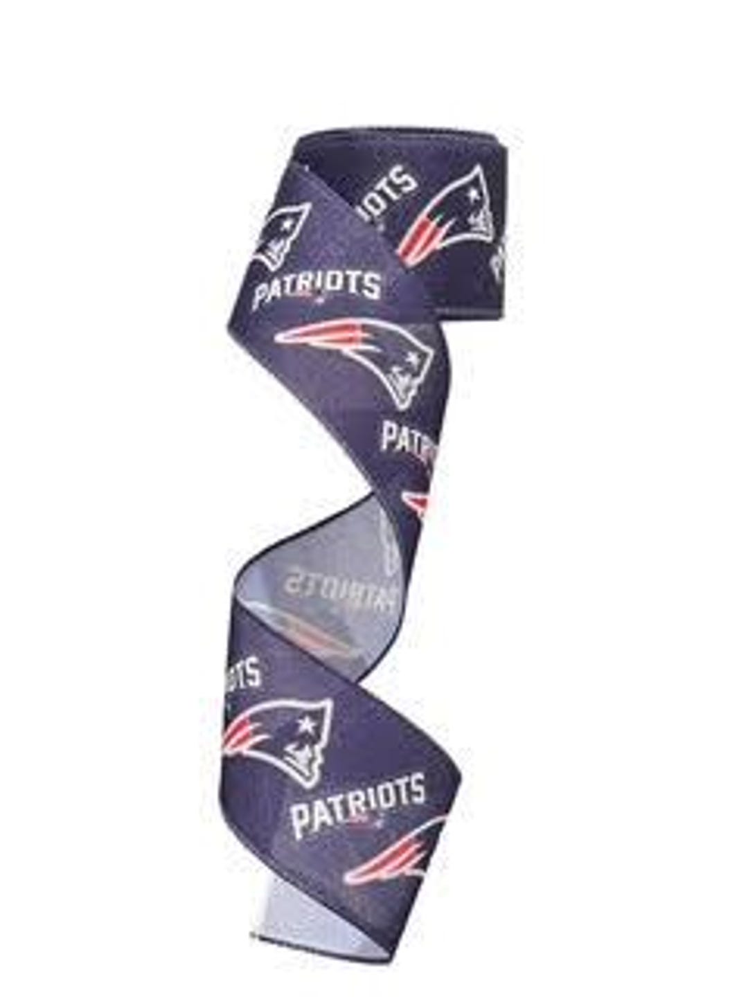 2.5 Inch Wired Patriots Football Sports Team Ribbon (sold in 10 Yard ...