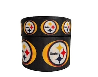 Pittsburgh Steelers Collage Grosgrain Ribbon – 1.5, 2, 3 Inch Widths