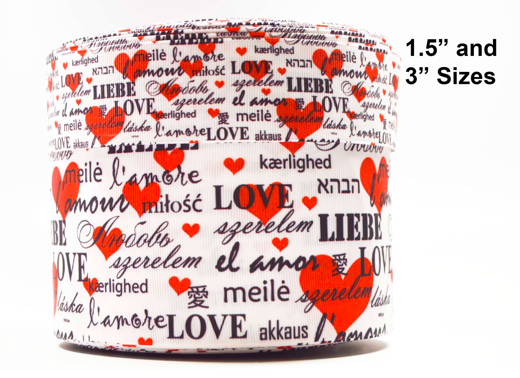  9 Pieces Valentine's Day Decor Ribbons 3/8 Valentines  Grosgrain Kiss Pink Strips Ribbon 3 Yards, Red Heart I Love You Words Craft  Ribbon for Valentines Day Party Holiday Gift Packaging DIY