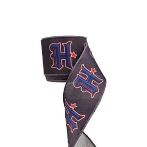2.5&quot; Wired Texan Football on Gray Sports Team Ribbon