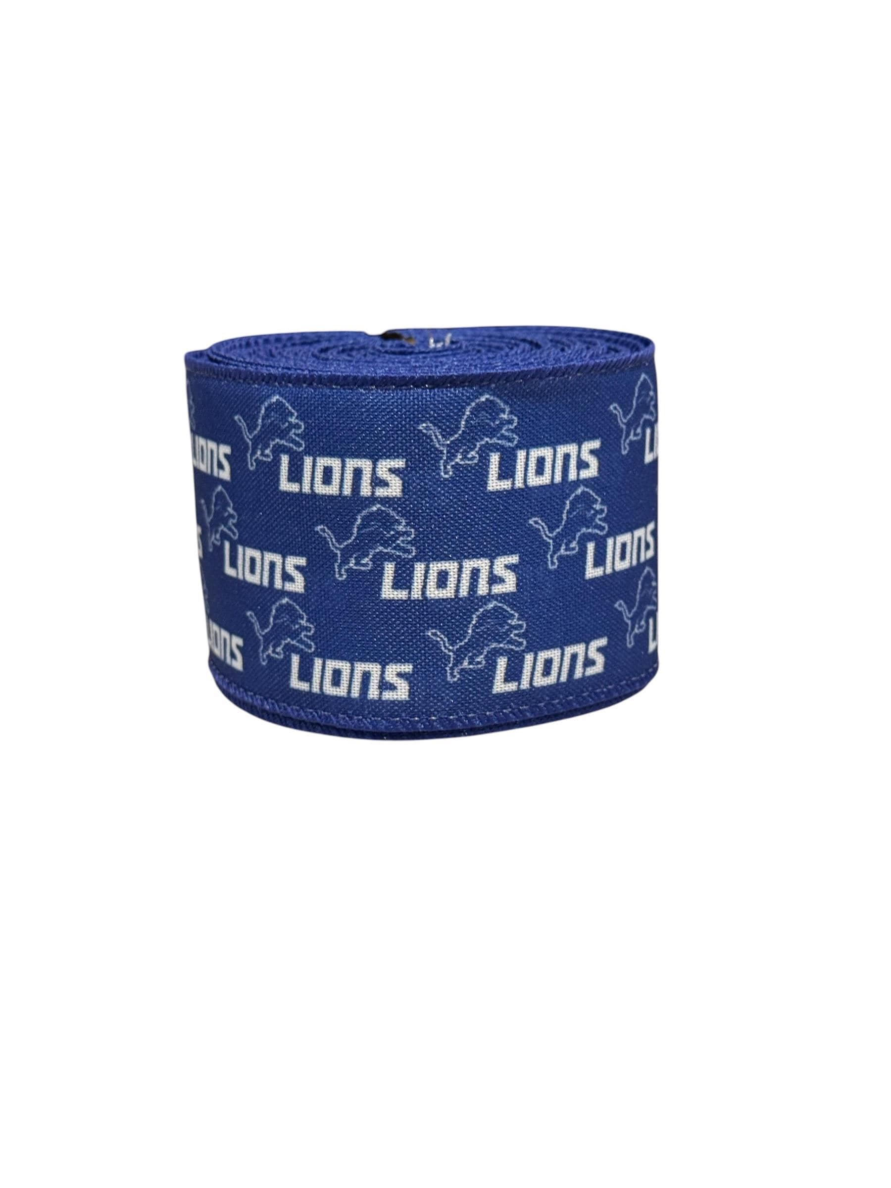 2.5 Inch Wired Detroit Football Sports Team Ribbon (sold in 10 Yard ...
