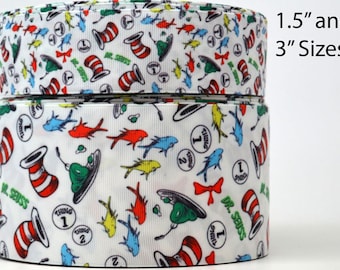 Dr. Seuss Grosgrain Ribbon for Cheer Bows (3 Yard)