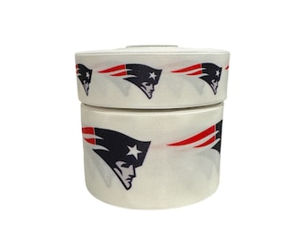 New England Patriots Ribbon, Grosgrain, NFL Football Ribbon, Craft, Hair Bow