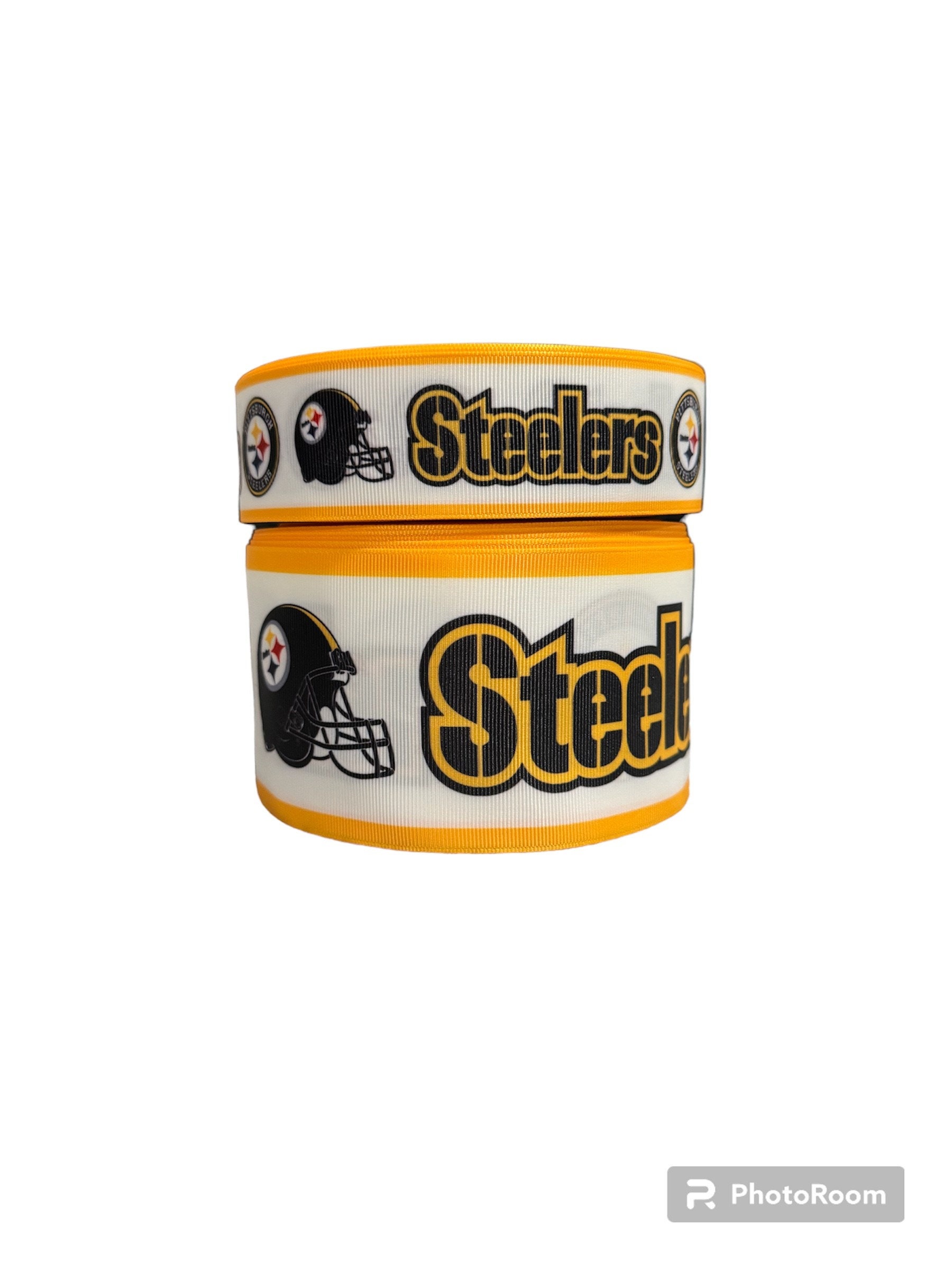 3 inch or 1.5 inch Wide Steelers Football Printed Grosgrain Hair Bow Ribbon