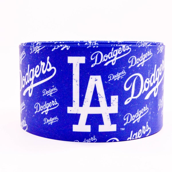 1.5 inch and 3.5 inch Wide LA Dodgers Printed Grosgrain Hair Bow Ribbon