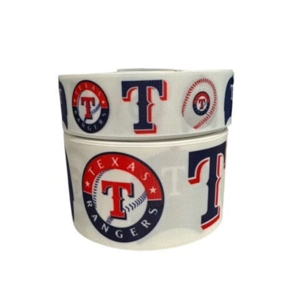 3" and 1.5" Texas Ranges Baseball Printed Grosgrain Hair Bow Ribbon