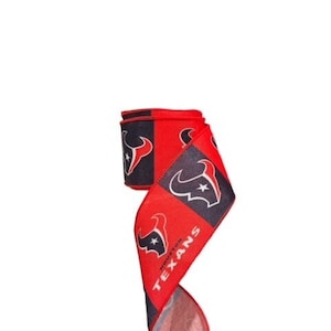 2.5&quot; Wired Texans Blue and Red Football Sports Team Ribbon