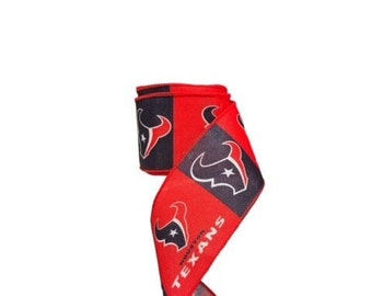 Texans Football Ribbon, 2.5 Inch Wired Sports Ribbon (10 Yard Roll)