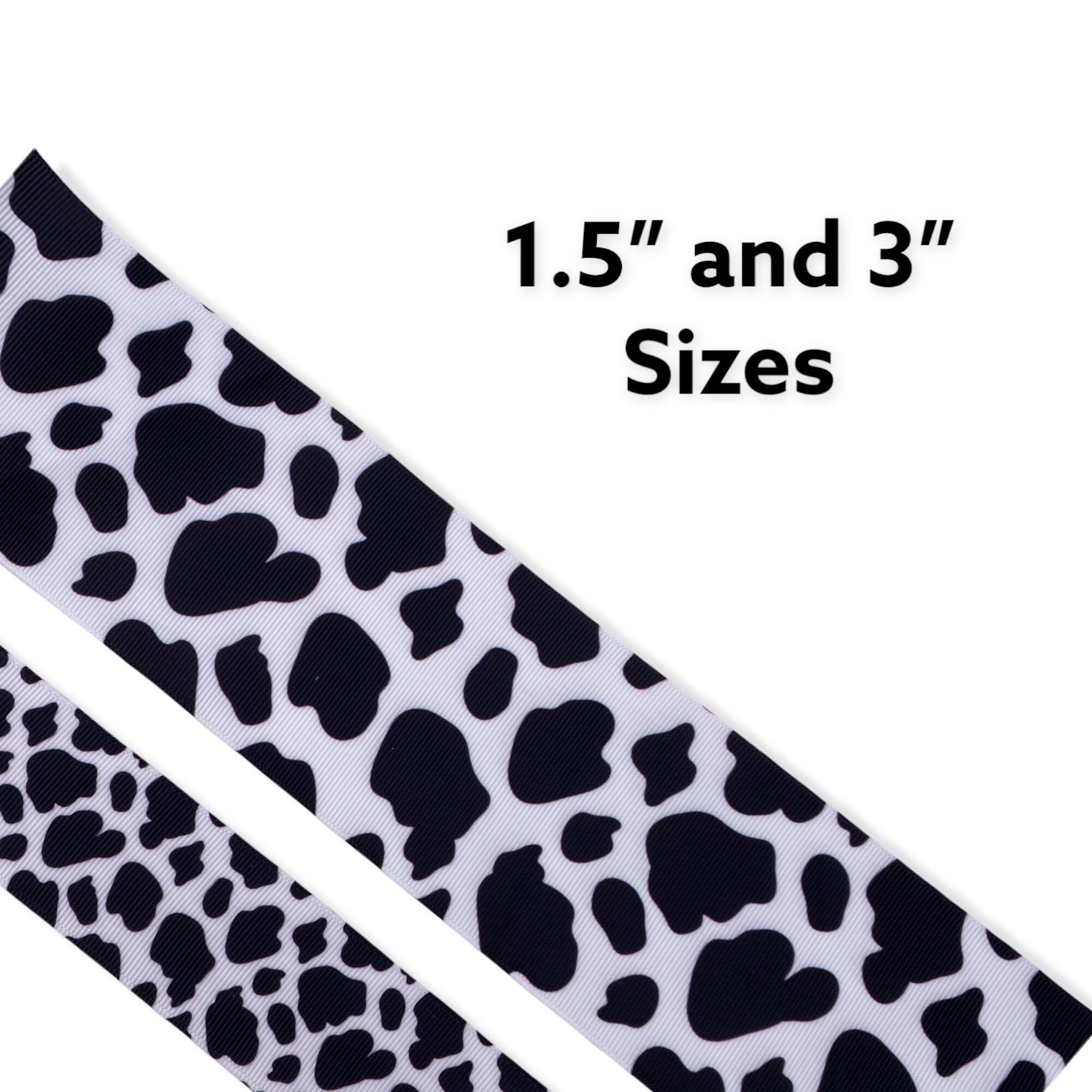 Wired Fuzzy Black & White Cow Print Ribbon 1 1/2″ or 2 1/2″ – Mum  Supplies.com
