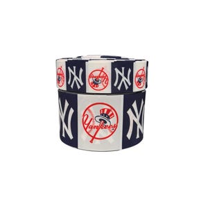 1.5 inch or 3 inch New York Yankees Baseball Printed Grosgrain Hair Bow Ribbon