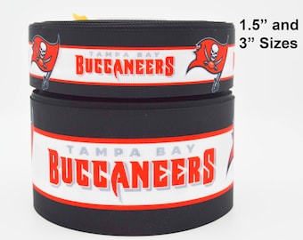 1.5&quot; or 3&quot;  Wide Tampa Bay Buccaneers Printed on Grosgrain Hair Bow Ribbon