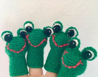 Frog quartet finger puppet