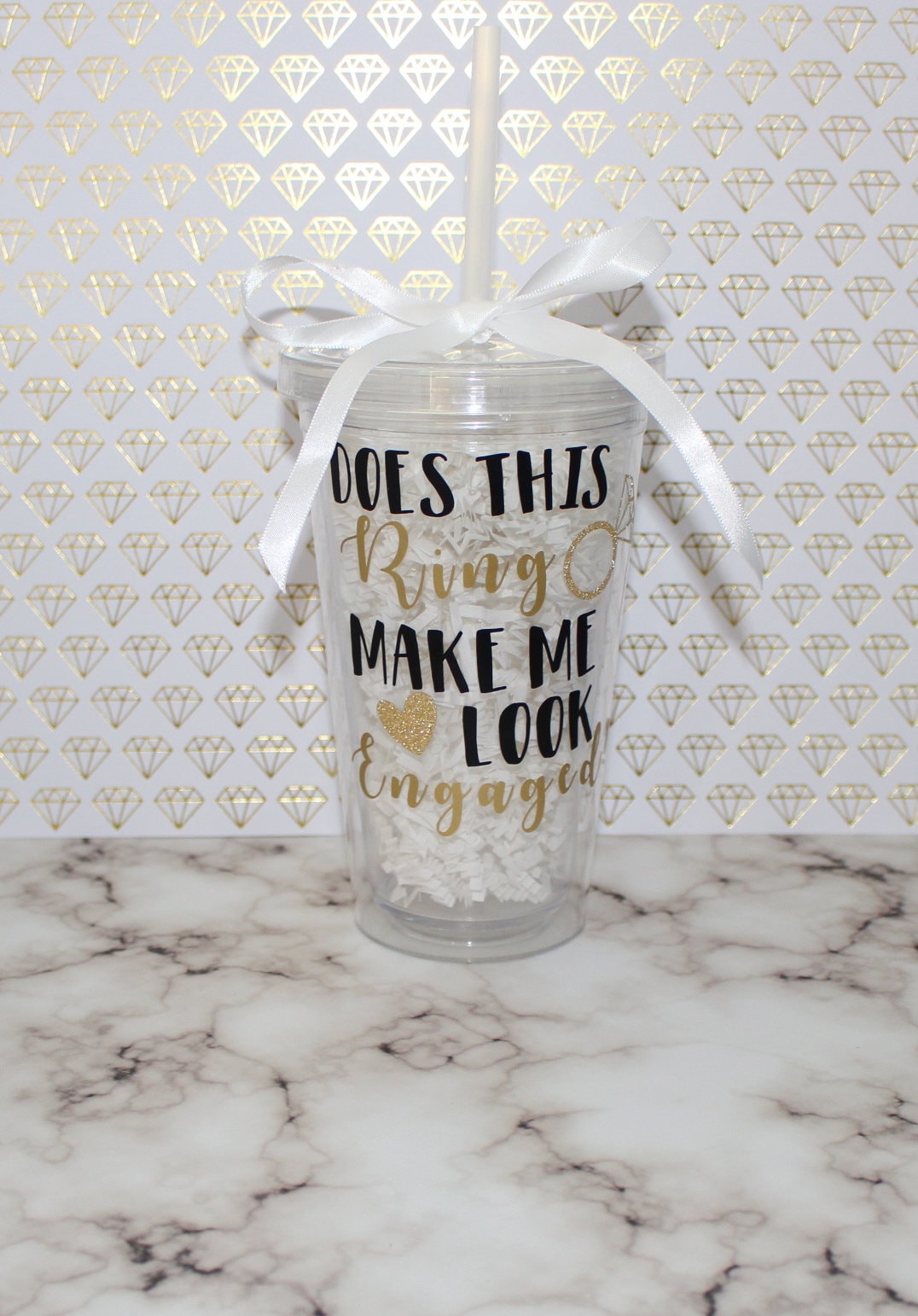 Does This Ring Make Me Look Engaged Tumbler, Bride Gift, Wedding gift…